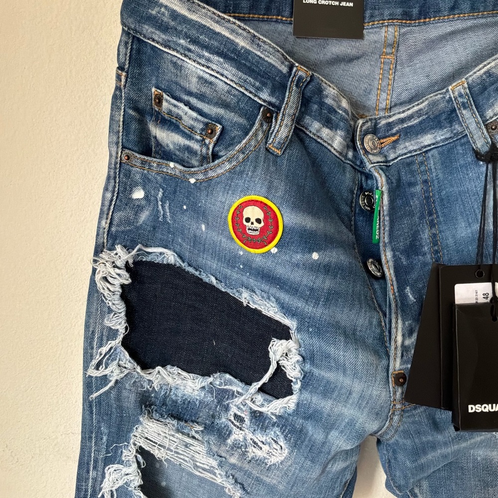 Dsquared2 Distressed Patchwork Men's Blue Jeans - image 5